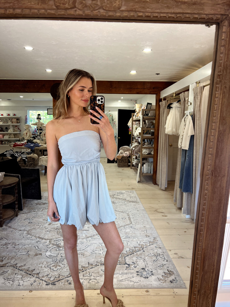 Mayday Tube Bubble Dress - Light Blue