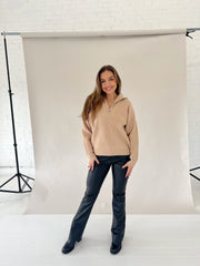 Pheba Zip Up Sweater Tan