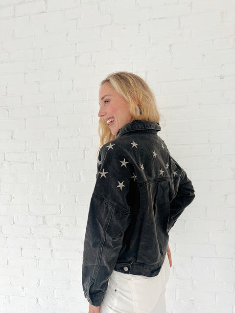 Star Studded Night Denim Jacket
