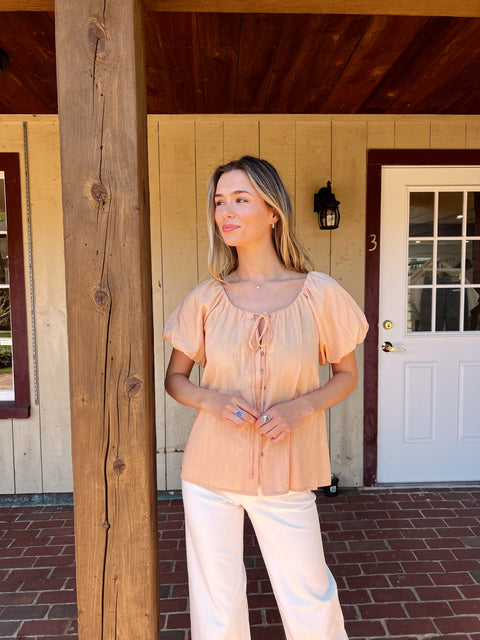 Beautiful Day Top - Peach