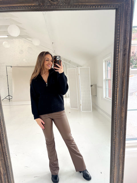 Pheba Zip Up Sweater Black