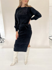 Baby It's Cold Outside Sweater Skirt - Black
