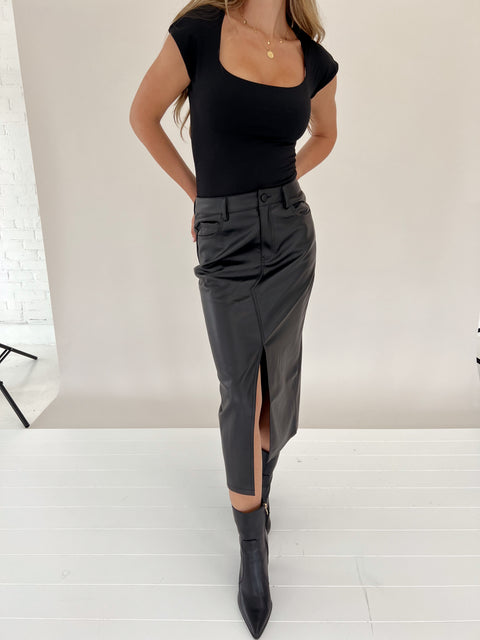 A Night On The Town Leather Skirt