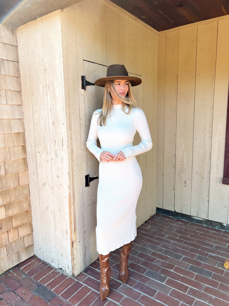 KASS MOCK NECK SWEATER MIDI DRESS