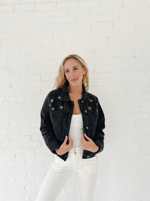 Star Studded Night Denim Jacket