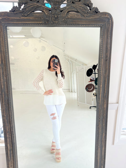 The 1362 High Rise White Denim