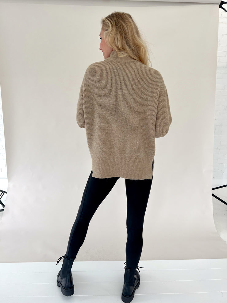 Taupe About It Turtleneck Sweater