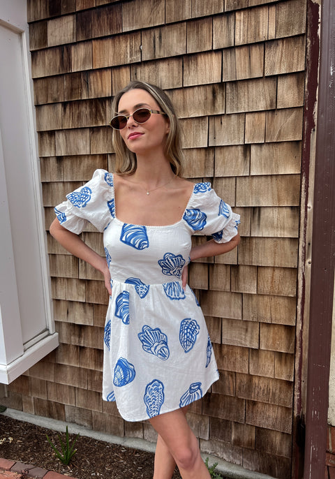 Seashell Shore Open Back Mini Dress