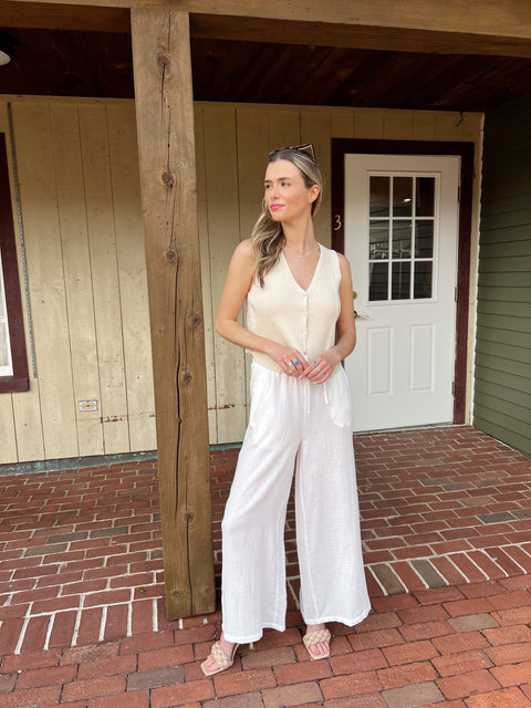Long Live Gauze Pant - White