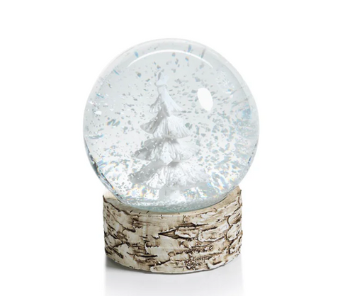 Snow Globe on Birch with Tree Design