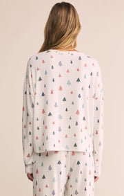 Alpine Tree Long Sleeve Top - White
