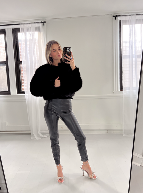 Cash Flow Fur Jacket - Black