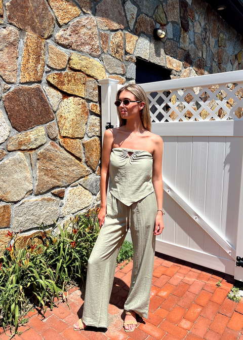 Violet Top Set - Army Green
