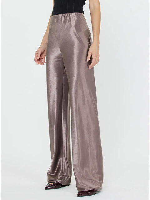 Satin Babe Bais Long Pant - Mauve Brown