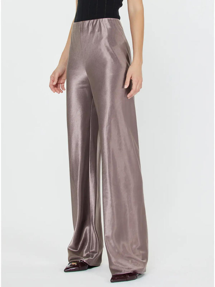 Satin Babe Bais Long Pant - Mauve Brown
