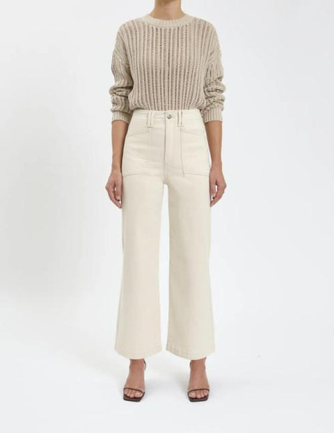 Valley Girl High Rise Patchpocket Ankle in Raw Cut