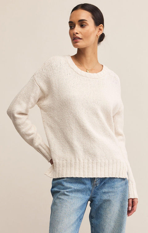 Beck Textured Sweater - Crystal