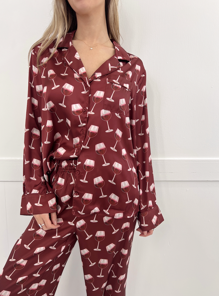 Classic Pj Set - Red Wine