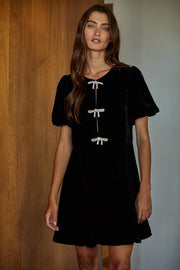 Velvet Bow Sparkle Mini - Black