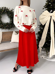 Northpointe Midi Skirt- Red