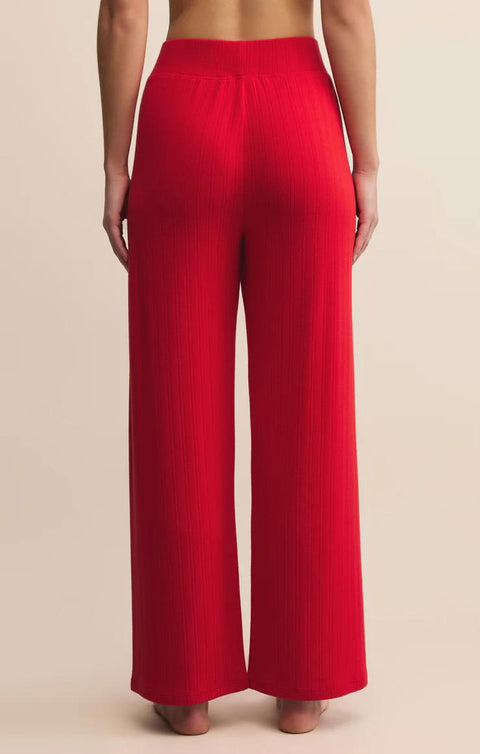 Luxe Pointelle Pant in Festive Red