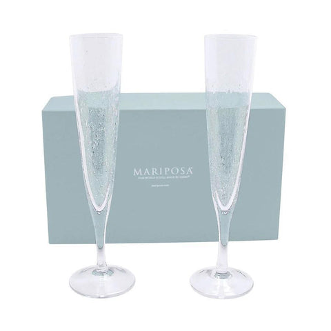 Mariposa Bellini Champagne Flutes Set 2 Gift Box