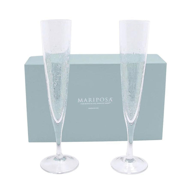 Mariposa Bellini Champagne Flutes Set 2 Gift Box