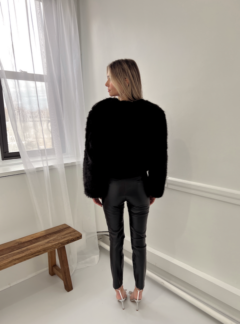 Cash Flow Fur Jacket - Black