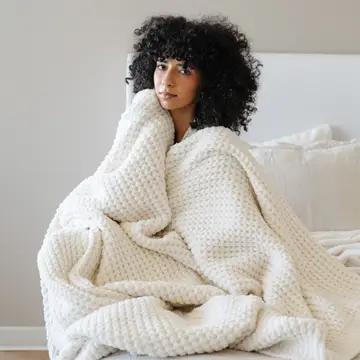 Waffle Knit Throw Blankets Swan