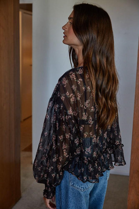Breaking Dawn Floral Sheer Top