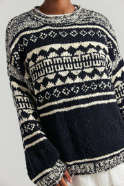 Dani Pattern Sweater in Black Combo