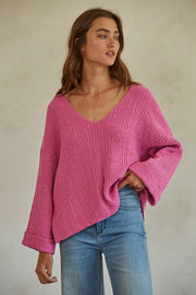Coastal Cut Sweater Pink