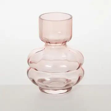 Glass Narrow Neck Vase - Pink