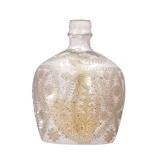 Short Etched Mercury Glass Vase, Antique Silver Finish