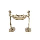 Cast Aluminum Standing Skeletons Holding Bowl