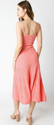 Twirl Into Spring Sweater Dress Coral