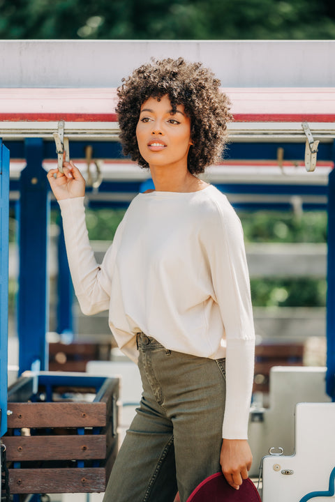 Boatneck Dolman Sweater Tunic
