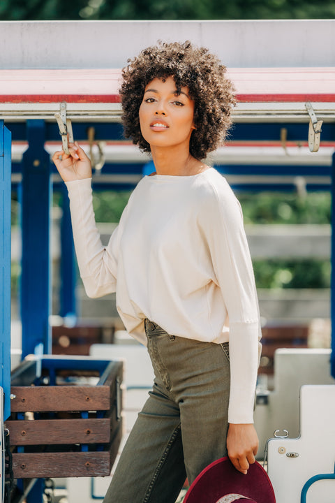 Boatneck Dolman Sweater Tunic