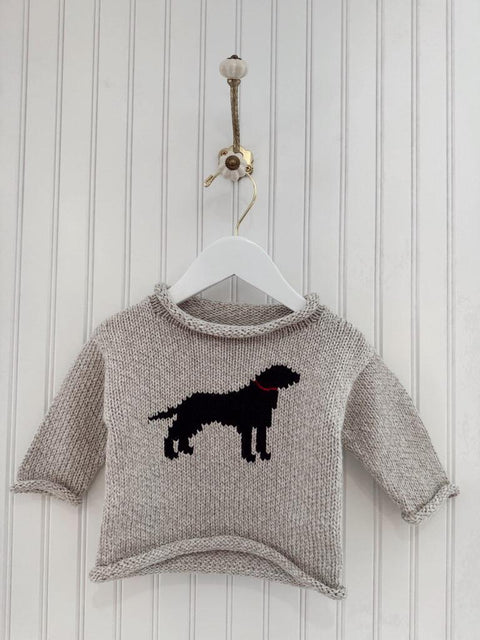Black Lab Roll Knit Sweater - Grey