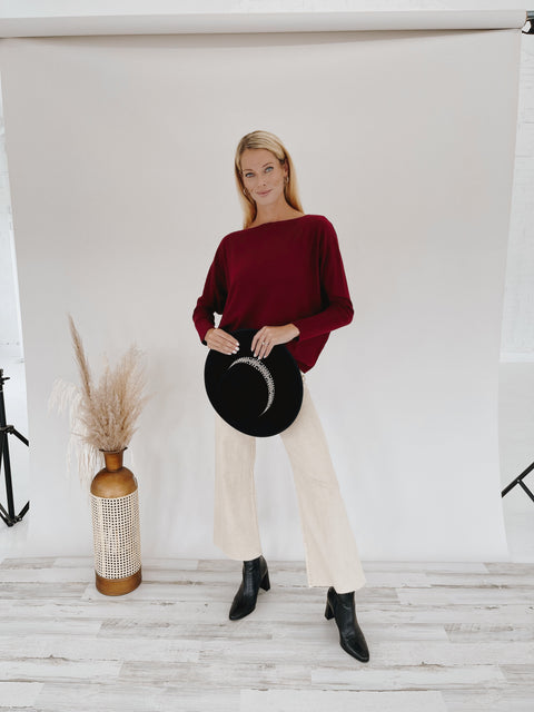 Boatneck Dolman Sweater Tunic