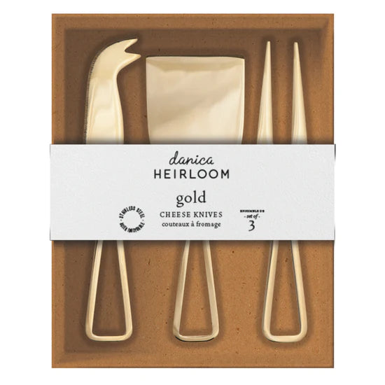 Gold Cheese Knives Set of 3