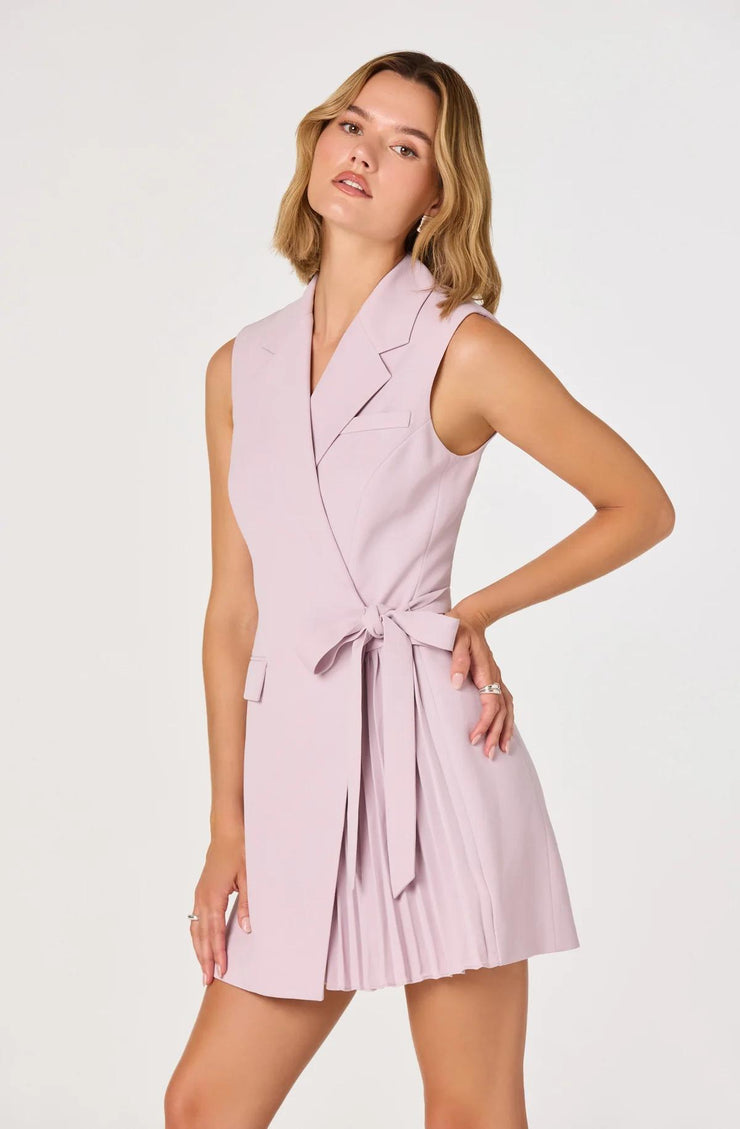 pink mini blazer dress Kesari Sleeveless Blazer Mini Dress – ShopTheCue