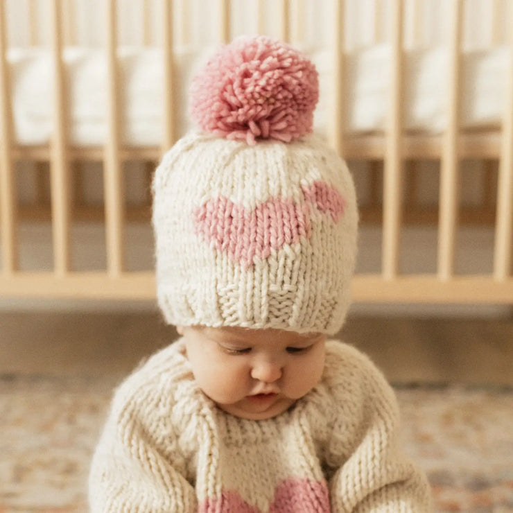 Sweetheart Knit Beanie Hat Rosy Baby & Kids