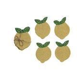 Lemon Handmade Coasters, Set of 4 Tied with Jute