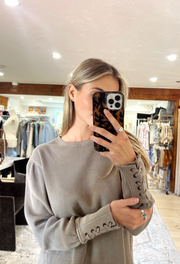 Lapis Cuff Long Sleeve in Fossil Dune