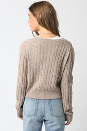 Josie Knit Sweater Cardi - Taupe