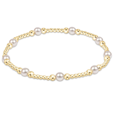E. Newton Classic Purpose Pattern 4mm Bead Bracelet - Pearl