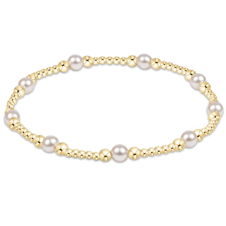 E. Newton Classic Purpose Pattern 4mm Bead Bracelet - Pearl