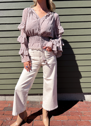 Romina Ruffle Top - Mocha