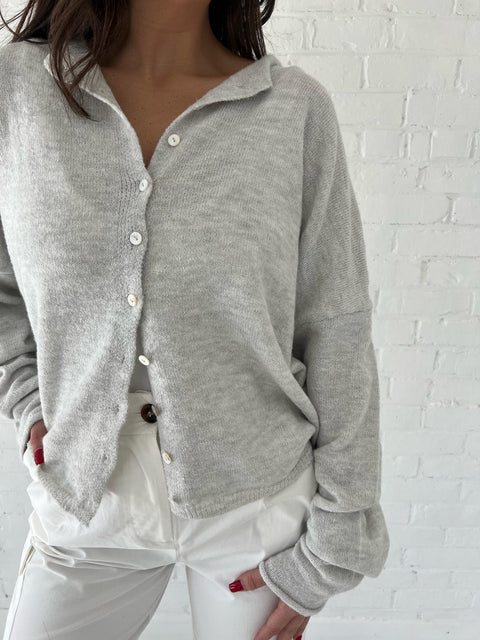 The Beach Button Up Lt. Grey